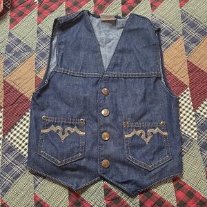 Vintage Billy the kid western denim vest children size 8